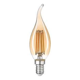 Лампа светодиодная филаментная Thomson E14 5W 2400K свеча не ветру прозрачная TH-B2117