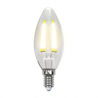 Лампа светодиодная филаментная Uniel E14 5W 3000K прозрачная LED-C35-5W/WW/E14/CL/MB GLM10TR