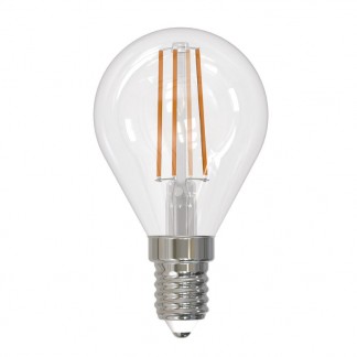 Лампа светодиодная филаментная (UL-00005173) Uniel E14 9W 4000K прозрачная LED-G45-9W/4000K/E14/CL PLS02WH